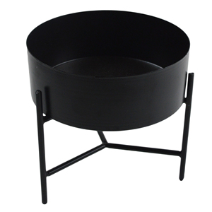 Jardinière en métal avec support, design unique, martelée à la main, ronde, sur support métallique, pour la décoration du jardin et de la maison - Product Image 1