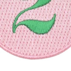 Pretty Girl Number 2 Patch <b>Pink</b> & Green Embroidered Number Applique Iron On Sew On Badge for Jackets Bags Hats DIY - Product Image 2
