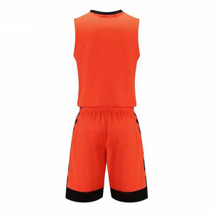 Conjunto de Uniforme de Baloncesto Naranja para Hombre, Cuello en V, Sin Mangas, Poliéster que Absorbe la Humedad, Pantalones Cortos con Cintura Elástica, Deportivo de Verano - Product Image 2