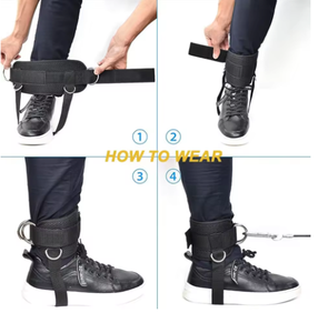 สายรัดข้อเท้า 1 ชิ้นสำหรับเครื่องออกกำลังกายแบบสายเคเบิล, ปรับได้, สวมใส่สบาย, ทำจากนีโอพรีน, เสริมความแข็งแรงด้วยห่วงรูปตัว D สองวง, สายรัดข้อเท้าคุณภาพพรีเมียมสำหรับผู้ชายและผู้หญิง - Product Image 4