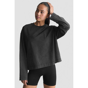 Camiseta de Manga Larga para Mujer, Superventas, Tejido de Mezcla de Algodón Premium, Corte Holgado, Informal, Marca Privada, Ropa al por Mayor - Product Image 3