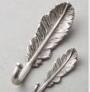 Premium Silver Feather Wall <b>Hook</b> Metal Vintage Style Single <b>Hook</b> For Clothing Storage Drill Installation Stylish Home Accent - Product Image 6