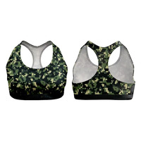 Sujetador Deportivo para Mujer, Diseño Simple con Cuello en U, Alta Sujeción, Transpirable, Antibacterial, Spandex/Poliéster, Logotipo Frontal, para Yoga, Ejercicio y Running