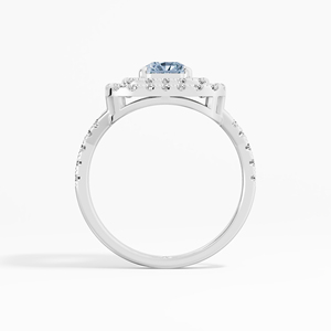 Anillo de Moissanita Certificada con Engaste de Puntas Radiantes Cuadrado Azul de Inspiración Vintage, 1.75 Ctw, para Mujer, en Oro de 10K, 14K, 18K con Baño de Rodio - Product Image 3