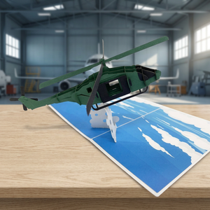 Meilleure Vente : Carte Pop-up 3D de Remise de Diplôme Faite à la Main, Artisanat en Papier Personnalisé, Tendance Actuelle, Artisanat de Hanoï, Impression Offset Hélicoptère - Product Image 1