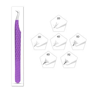 Pince à épiler à forte tenue pour extension de cils de marque privée pince à épiler à pointe en fibre d'acier inoxydable avec prise lisse cils pointe rouge argent - Product Image 2