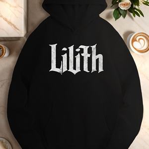 Lilith in <b>gothic</b> font women's casual <b>hoodies</b> - Product Image 2