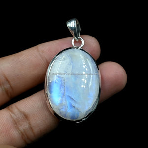 Colgante de Plata de Ley 925, joyería étnica hecha a mano, colgante de piedras preciosas reales, regalo de aniversario para mamá, colgante Vintage - Product Image 1