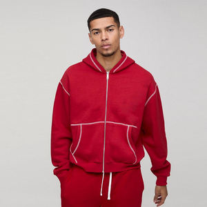 Sudadera con capucha para hombre, negra, con forro de sherpa, cierre de cremallera, sudadera con capucha de lana para invierno, chaqueta cálida con cremallera completa, informal, de manga larga - Product Image 6