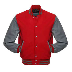 Veste de baseball pour homme en cuir avec broderie chenille épaisse personnalisée, logo sur mesure, manches en cuir, fermeture à boutons. - Product Image 4