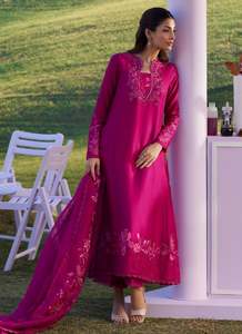 Pakistani Formal Dresses for Women <b>Silk</b> Knee-Length Loose Fit Wrinkle-Free Quick Dry <b>Kurta</b>/Kurti for Wedding Party All Seasons - Product Image 3