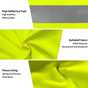 Safety Hi-Vis Breathable Reflective LED Flash Customized Logo ANSI Class 1 <b>Waterproof</b> Workwear Polyester Construction <b>Work</b> - Product Image 4