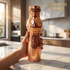 Bouteille d'eau en cuivre pur Daystar Trade 34 oz, classique, écologique, portable, réutilisable pour la maison, le bureau, les voyages, l'extérieur - Product Image 2