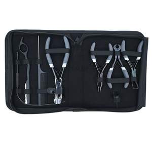 Kit de pinces pour extensions de cheveux noirs pour usage en salon avec pince à micro-perles, pince à démonter les perles, boucle de tirage de cheveux et outil rasoir - Product Image 1