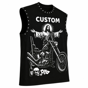 เสื้อกล้ามปักคริสตัล Glory Custom ผ้าฝ้าย 100% เนื้อนุ่ม ระบายอากาศได้ดี ดีไซน์ทันสมัยใหม่ เสื้อยืดแขนกุดสำหรับใส่เที่ยวสไตล์สตรีทแฟชั่น ยูนิเซ็กส์ - Product Image 3