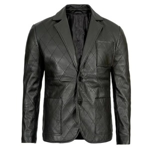 Leather Jacket Set Men Custom Private Label Motorcycle Genuine Leather 100% Grunted Stand Collar <b>Maximize</b> Wear - Product Image 5