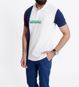Camiseta Polo para Hombre Naimat Abbas Industries, Manga Corta, Bloques de Color, Algodón, Casual, Transpirable, con Logotipo Estampado en la Parte Delantera - Product Image 3