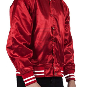 Wholesale Casual Nylon Satin Varsity <b>Jacket</b> for <b>Men</b> Plus Size <b>Long</b> Sleeves Basketball Quick Dry Breathable Winter Clothing - Product Image 3