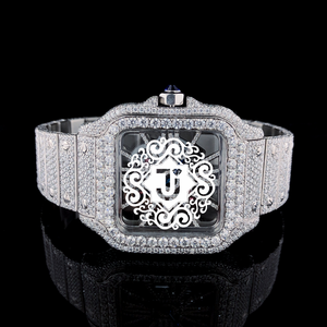 Reloj de Pulsera de Lujo con Diamantes Verdes Analógicos de Excelente Calidad para Hombre y Mujer, Caja y Correa de Acero Inoxidable, Disponible para Exportación - Product Image 1