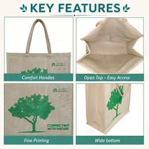 Custom Printed <b>Jute</b> <b>Shopping</b> Tote <b>Bag</b> with Cotton Webbing Handles Eco Friendly Reusable Grocery Retail Carry <b>Bag</b> - Product Image 3