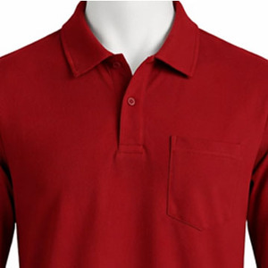 High-Quality Pique Polo Shirt for Men Long Sleeve with Chest Pocket 100% Cotton Blend Workwear Jersey - Product Image 3