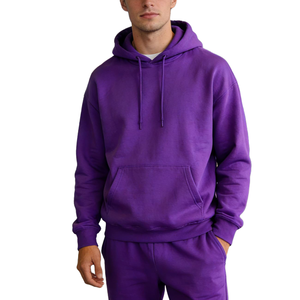 Nouveau survêtement deux pièces en coton avec logo personnalisé 2026, sweat à capuche et pantalon de jogging zippé, survêtements pas chers pour hommes - Product Image 4