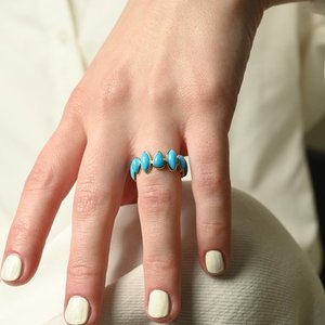 18K Gold Sapphire Ruby Emerald Eternity Band Wedding Ring - Product Image 3