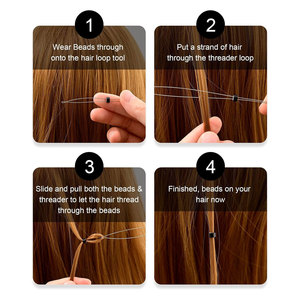 Kit d'extensions capillaires Micro Links professionnel avec pinces, aiguille à boucle, crochet de tirage et outils de pose de perles – Durable - Product Image 6