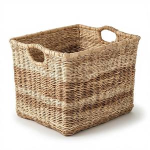 Panier de rangement en jonc de mer naturel tissé à la main de qualité supérieure pour la cuisine, organisation élégante de la maison et intérieur rustique magnifique - Product Image 2