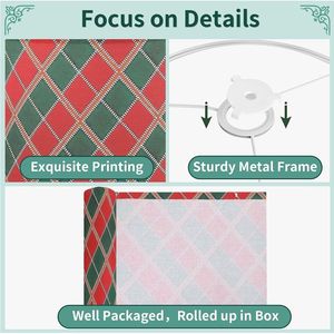 Set di 2 paralumi a quadri, diametro superiore 13 pollici, diametro inferiore 13 pollici, altezza 10 pollici, coprilampada e paralumi - Product Image 3