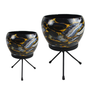 Pot de fleurs décoratif imprimé de motifs floraux colorés, idéal pour la décoration de plantes vertes, pots et jardinières pour la décoration de la maison, vaisselle florale - Product Image 3