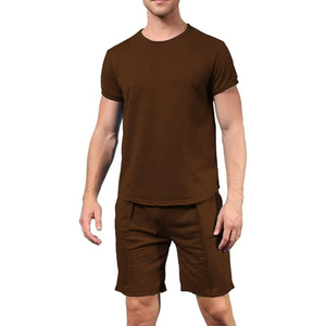 Conjunto Casual de 2 Piezas para Hombre, Fabricante de Pantalones Cortos Cargo de Algodón y Camiseta, OEM, ODM, Logotipo Personalizado, Venta al Por Mayor - Product Image 2