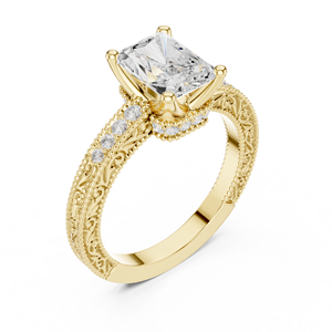 Bague de fiançailles en diamant cultivé en laboratoire, diamant blanc solitaire, bijoux de mariée pour femmes - Product Image 3