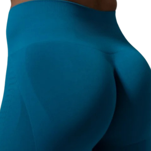 Petrol Blue Women's Mid Rise Compression Leggings Breathable Athletic Workout Pants for Yoga Gym Running Fitness Activewear - Product Image 5