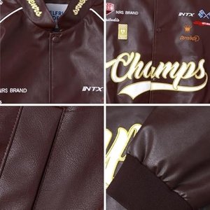 Custom Faux Leather <b>Racing</b> <b>Jacket</b> Oversized Motorcycle Biker <b>Jacket</b> Streetwear Unisex PU Leather <b>Jacket</b> - Product Image 4