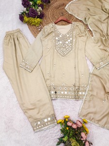 Sayuri Designer Mirror Salwar Suit Vichitra <b>Silk</b> With Real Mirror Hand Work Buy Direct From Supplier - Product Image 4