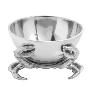 Assiette de service ronde en céramique écologique de style américain avec poignées en feuille d'or, plat décoratif moderne pour la table de fête, sûr pour la vaisselle - Product Image 2