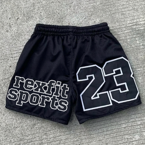 REXFIT SPORTS Shorts de basket-ball en mesh personnalisés pour hommes, shorts de sport imprimés sur mesure pour la gym, l'entraînement et la course, fournisseur OEM - Product Image 1