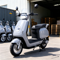 Moto électrique vintage pour trajets urbains, scooter électrique 1000W à moteur brushless et frein à disque, carrosserie courbée, pour le Brésil