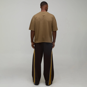 Pantalon de jogging ample en tricot avec bande latérale, confortable, style streetwear pour homme, avec poches latérales, taille à cordon de serrage, logo LA - Product Image 2
