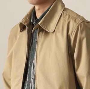 Blouson bomber en toile kaki pour homme, imperméable, à capuche, avec logo sur le devant, fermeture éclair, col montant, décontracté, pour l'automne, coupe classique - Product Image 2