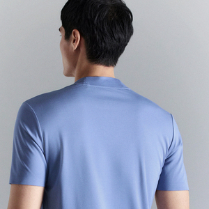 Camiseta de algodón de inspiración atlética para hombre, tela de textura suave, cuello redondo / Camiseta informal de color liso para uso diario, precio de fábrica - Product Image 5