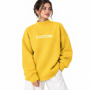 Sudadera Básica Oversize de Cuello Alto para Mujer, Diseño Holgado Casual, Cómoda, Manga Larga, Estilo Moderno - Product Image 3
