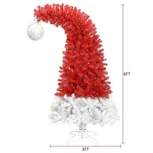 Albero di Natale Artificiale Fraser Fir Pieghevole da 1,8 m con Coni da 3 cm, Decorazione Natalizia Stile Cappello di Babbo Natale - Product Image 5