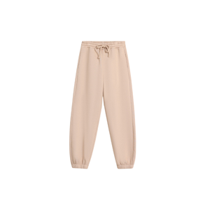 Pantalon de jogging beige pour femme, taille élastique, décontracté, confortable, coupe régulière, style streetwear, mode hiver, 100% coton - Product Image 5