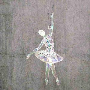 Vente chaude Décoration de Noël et du Nouvel An Boule acrylique scintillante plaquée argent clair avec flocons scintillants Ballerine 3D Ange Fée Ours Ornement - Product Image 3