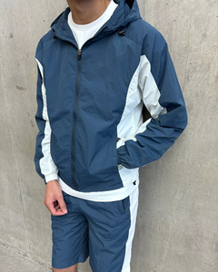 High Quality Waterproof Eco-Friendly Sporty Winter Polyester Windbreaker Tracksuit Jogger Sweat Suit <b>Zip</b>-<b>Up</b> <b>Jacket</b> Shorts Set - Product Image 4