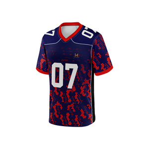 เสื้อฟุตบอลอเมริกันแบบสั้นแขนสั้นพิมพ์ลายตามสั่งคุณภาพสูง ระบายอากาศได้ดี สำหรับทุกเพศ ผลิตจากผ้าโพลีเอสเตอร์ตาข่าย 100%  ใส่ได้ 4 เกม - Product Image 6