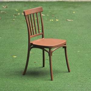 TM15 Stackable Heavy Duty Metal Chair Slatted Back Cushion Eco-Friendly Modern Design Waterproof Injection Chair Restaurant - Product Image 2