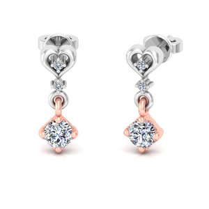 Pendientes de Oro Sólido de 10k, 14k, 18k con Diamantes Cultivados en Laboratorio de Corte Redondo y Diseño Minimalista para Regalo o Fiesta - Product Image 6